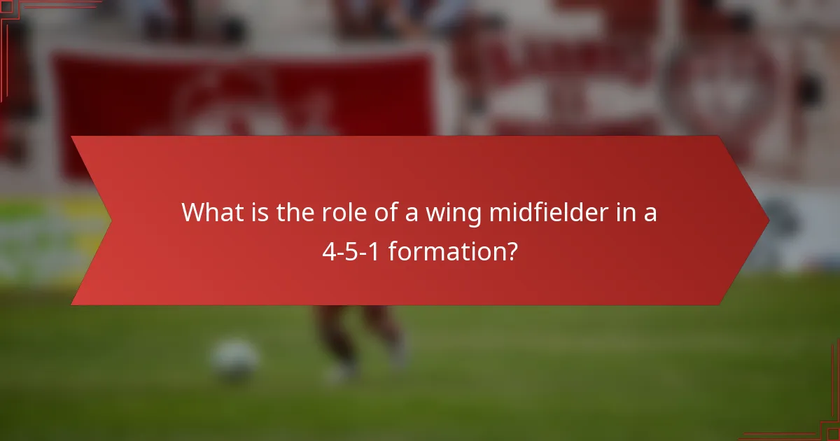 What is the role of a wing midfielder in a 4-5-1 formation?
